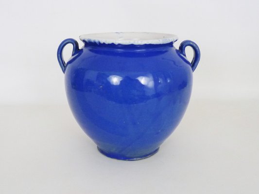 19th Century Glazed Blue Confit Pot, South West of France-MZP-2020074