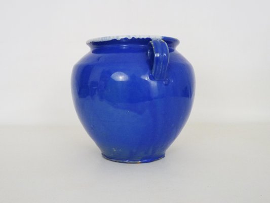 19th Century Glazed Blue Confit Pot, South West of France-MZP-2020074