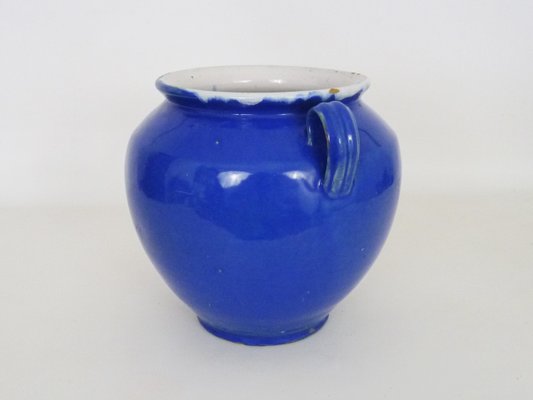 19th Century Glazed Blue Confit Pot, South West of France-MZP-2020074