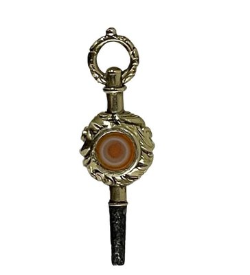 19th Century Gold Watch-Key with Double Colour Agate-UCH-1426011