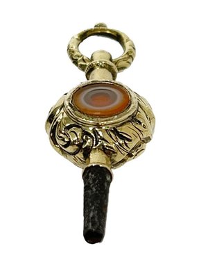 19th Century Gold Watch-Key with Double Colour Agate-UCH-1426011