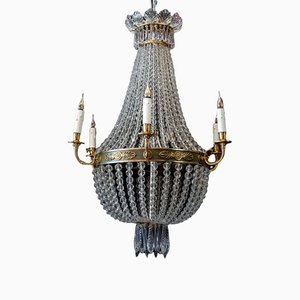 19th Century Golden Bronze and Crystal Balloon Chandelier-UQL-1174719