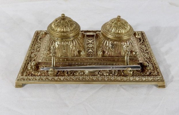 19th Century Golden Bronze Inkwell-RVK-1183063