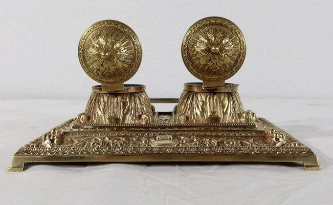 19th Century Golden Bronze Inkwell-RVK-1183063