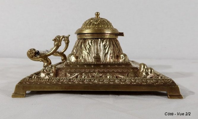 19th Century Golden Bronze Inkwell-RVK-1183063