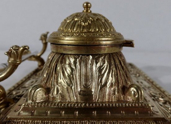 19th Century Golden Bronze Inkwell-RVK-1183063