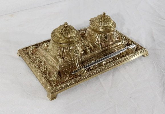 19th Century Golden Bronze Inkwell-RVK-1183063