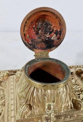 19th Century Golden Bronze Inkwell-RVK-1183063