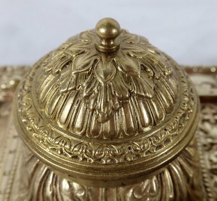 19th Century Golden Bronze Inkwell-RVK-1183063