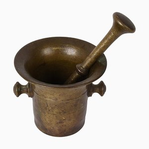 19th Century Grand Tour Antique Handmade Bronze Mortar with Pestle-JDR-1125529