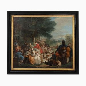 19th Century Halt Hunting Oil on Canvas by Carle Van Loo-CEJ-626747