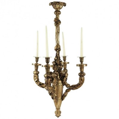 19th Century Hand Carved Gilt Wood Chandelier-WFS-492638