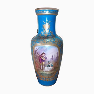 19th-Century Hand Painted Porcelain Vase in Blue Celeste from Sevres-TCS-1066929