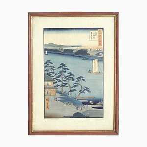 19th Century Hiroshigé Woodcut Nijuke Ferry-SA-636475