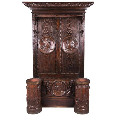 19th Century Historicism Oak Wardrobe-FLW-1401881