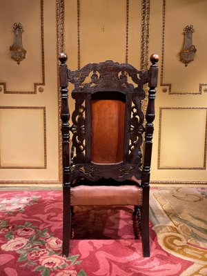 19th Century Historicism Throne Armchair in Oak, 1880s-FLW-1402080