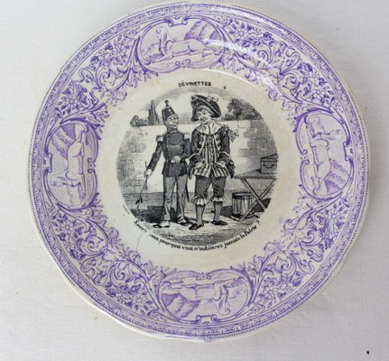 19th Century Historized Scenes with Guess Faience Plates, France-RIU-1403204