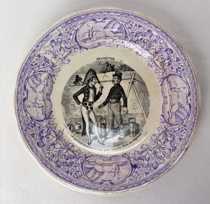 19th Century Historized Scenes with Guess Faience Plates, France-RIU-1403204