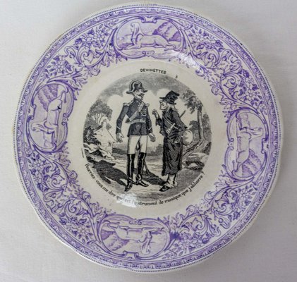 19th Century Historized Scenes with Guess Faience Plates, France-RIU-1403204