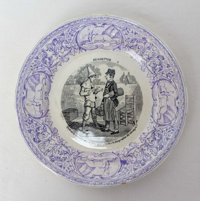 19th Century Historized Scenes with Guess Faience Plates, France-RIU-1403204