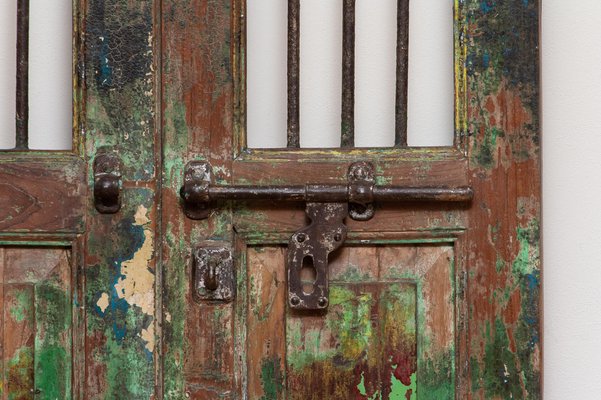 19th Century Indian Window or Door Shutters with Metal Bars, Set of 2-JE-987153