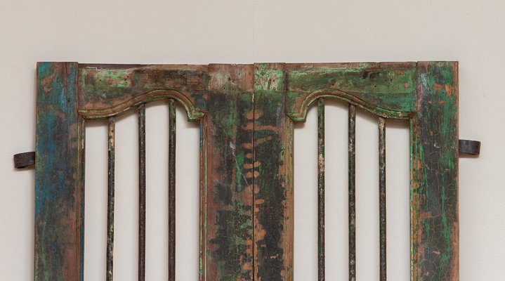 19th Century Indian Window or Door Shutters with Metal Bars, Set of 2-JE-987153