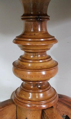 19th Century Inlaid Walnut and Light Wood Pedestal Table-RVK-780507