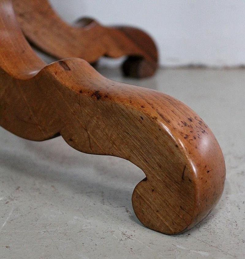 19th Century Inlaid Walnut and Light Wood Pedestal Table