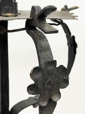 19th Century Iron Floor Candleholders, Set of 2-UCH-1740150