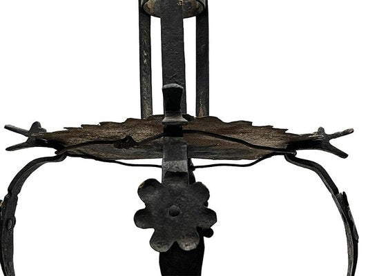 19th Century Iron Floor Candleholders, Set of 2-UCH-1740150