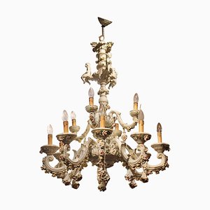 19th Century Italian 2-Tier Capodimonte Porcelain Chandelier with Roses-AXE-1433427