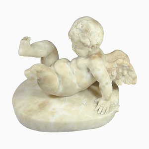 19th Century Italian Alabaster Cherub-GIW-1413763