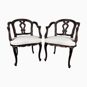 19th Century Italian Baroque Carved Wood Armchair, Set of 2-EUP-839512