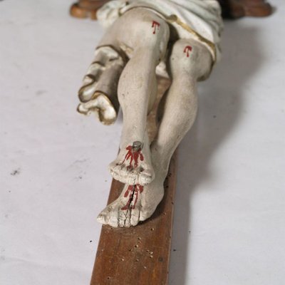 19th Century Italian Carved Wood Crucifix-NJV-571951