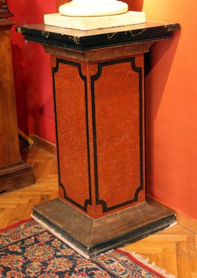 19th Century Italian Faux Marble Lacquer Architectural Pedestals or Columns, Set of 2-AXE-1433472