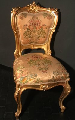 19th-Century Italian Gilt Living Room Set with Sofa and Armchairs, Set of 3-MBH-1031585