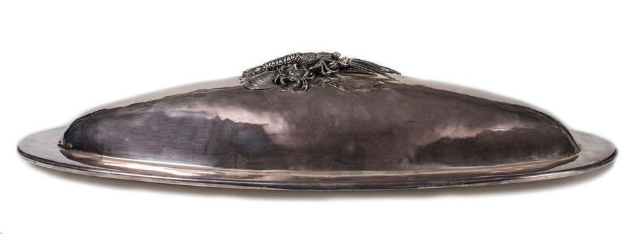 19th Century Italian Handmade Silver-Plated Fish Tray from Cassetti-ZCI-751777