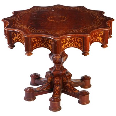 19th Century Italian Inlaid Center Table, 1840s-MBH-1032108