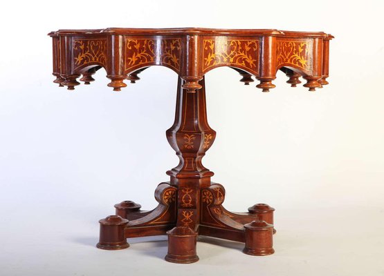 19th Century Italian Inlaid Center Table, 1840s-MBH-1032108