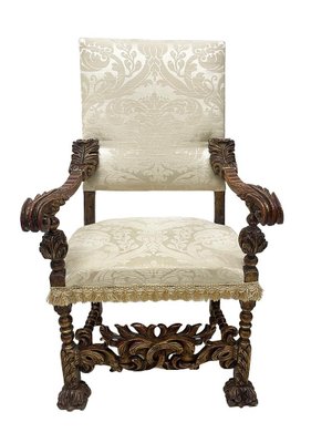 19th Century Italian Throne Armchair-UCH-1787321