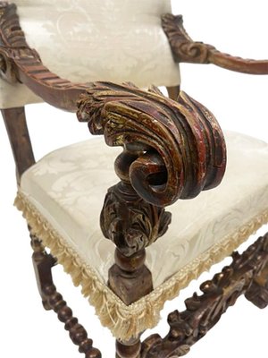 19th Century Italian Throne Armchair-UCH-1787321