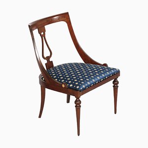 19th Century Italian Walnut Directory Gondola Chair-NJV-746016