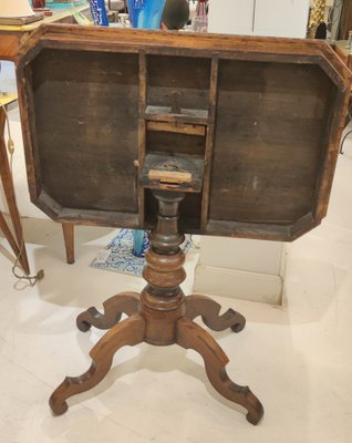 19th Century Italian Walnut Tilt-Top Side Table-RFP-1378345