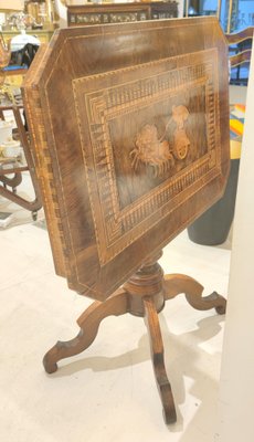 19th Century Italian Walnut Tilt-Top Side Table-RFP-1378345