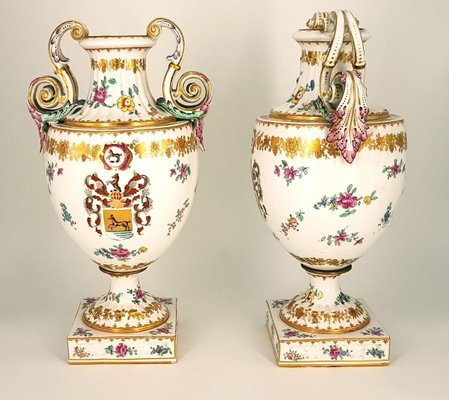 19th Century Italian White Crater Vases, Set of 2-ZCI-751756