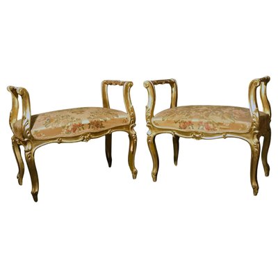 19th Century Italian Window Benches or Settees, 1880s, Set of 2-MBH-1798550