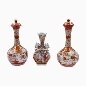 19th-Century Japanese Kutani Vases, Set of 3-ZCI-752300