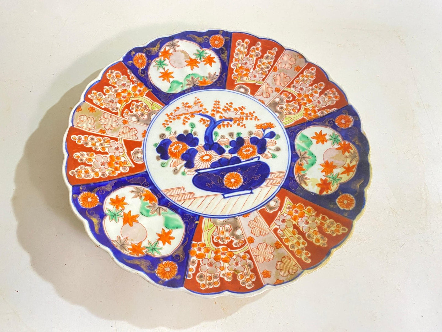 19th Century Japanese Scalloped Imari Porcelain Dish or Charger