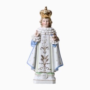 19th Century Jesus of Prague Statue in Polychrome Porcelain-SHG-2032443