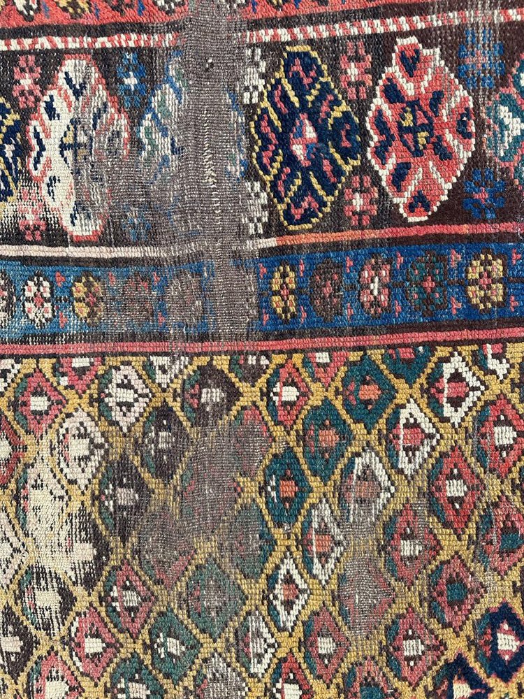 19th Century Kurdish Distressed Rug